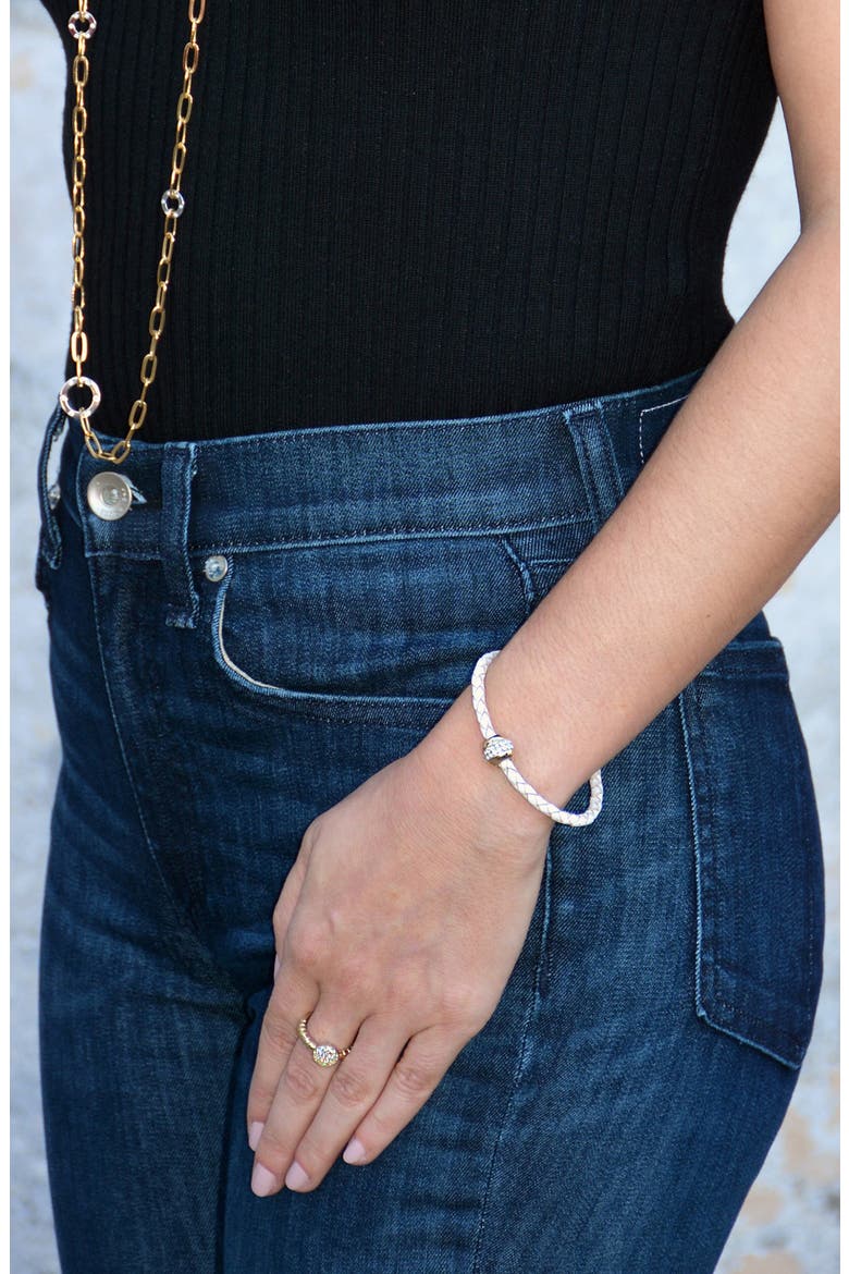 Good Karma Leather Bracelet, Alternate, color, GOLD/ WHITE