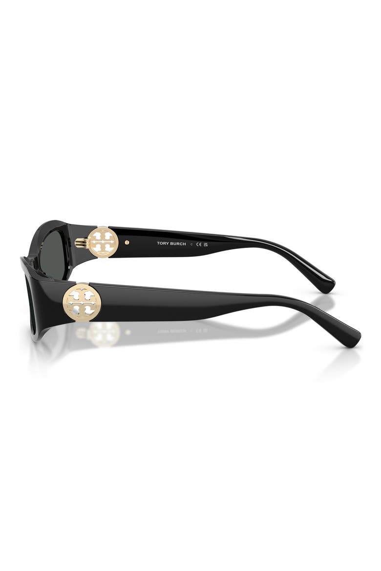 55mm Rectangular Sunglasses, Alternate, color, BLACK / DARK GREY