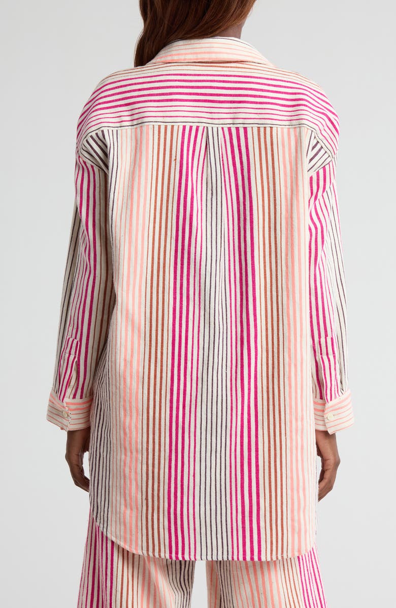 lemlem Mariam Button-Up Shirt, Alternate, color, Enjori Plum