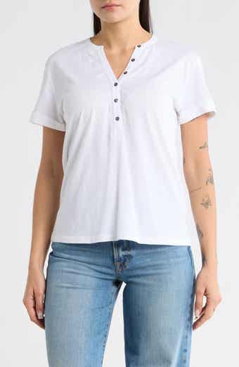 Melrose and Market Washed Cotton Henley T-Shirt