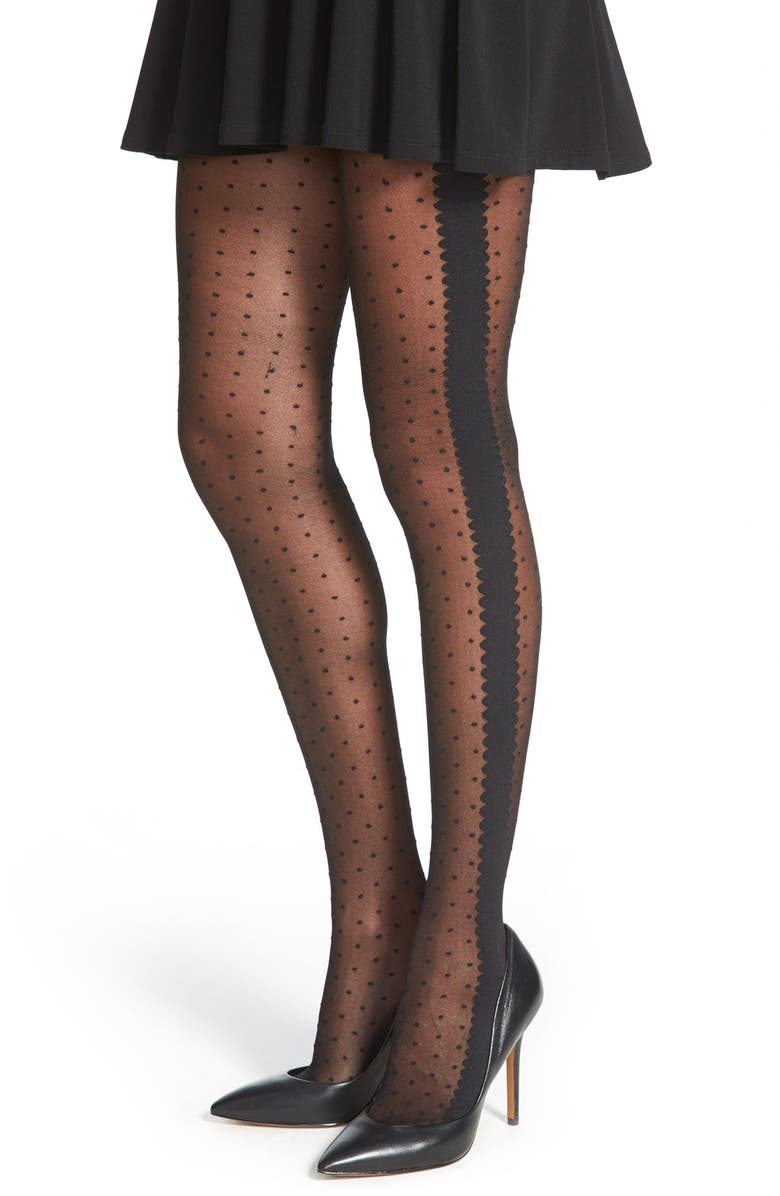 Chelsea28 Dot & Scallop Pantyhose, Main, color, 