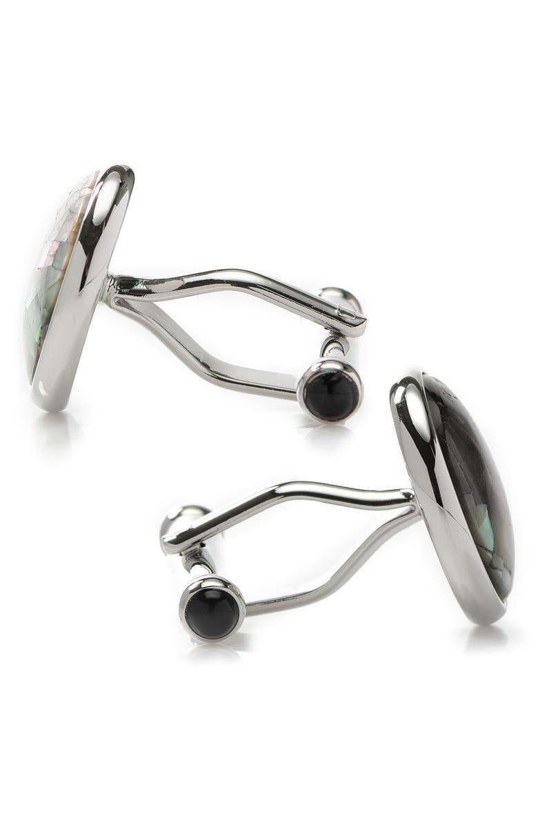 Cufflinks, Inc. Mosaic Smoke Mother-of-Pearl Cuff Links, Alternate, color, Silver