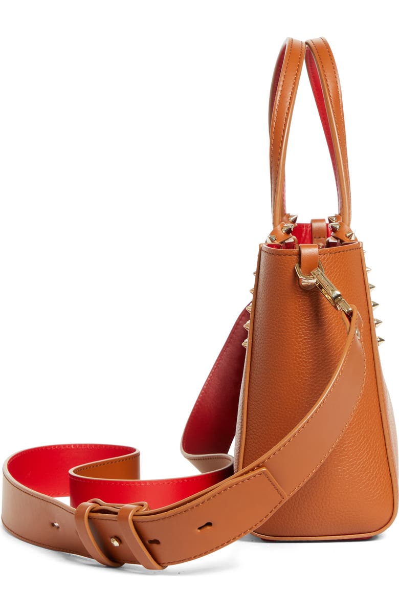 Christian Louboutin Mini Cabata Soft Leather East/West Tote, Alternate, color, Cuoio/Gold