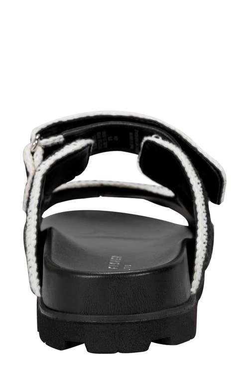 Marc Fisher Ltd Raffia Dual-buckle Sporty Sandals In Black
