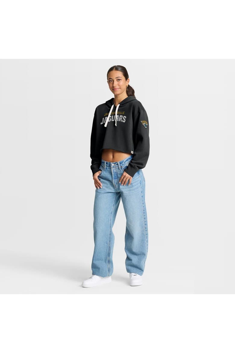 Women's Fanatics Black Jacksonville Jaguars Oversized Hometown Heritage Cropped Hoodie, Alternate, color, Black