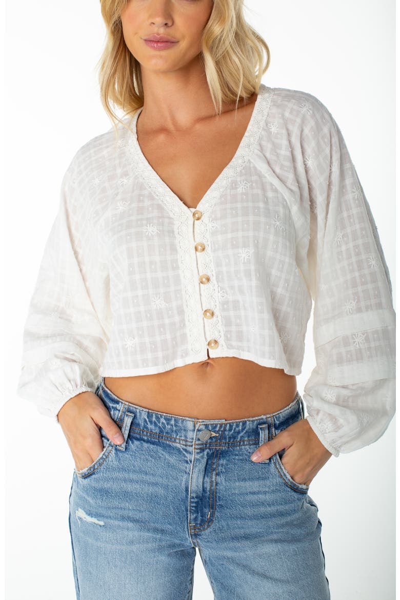 Monterey Eyelet Cotton Top, Alternate, color, COCONT MLK