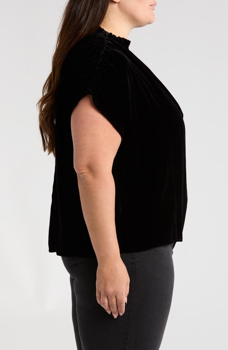 Wit & Wisdom Ruffle Velvet Top, Alternate, color,