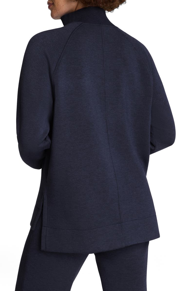 SPANX<sup>®</sup> Air Essentials Brushed Half-Zip Sweatshirt, Alternate, color, Heather Timeless Navy