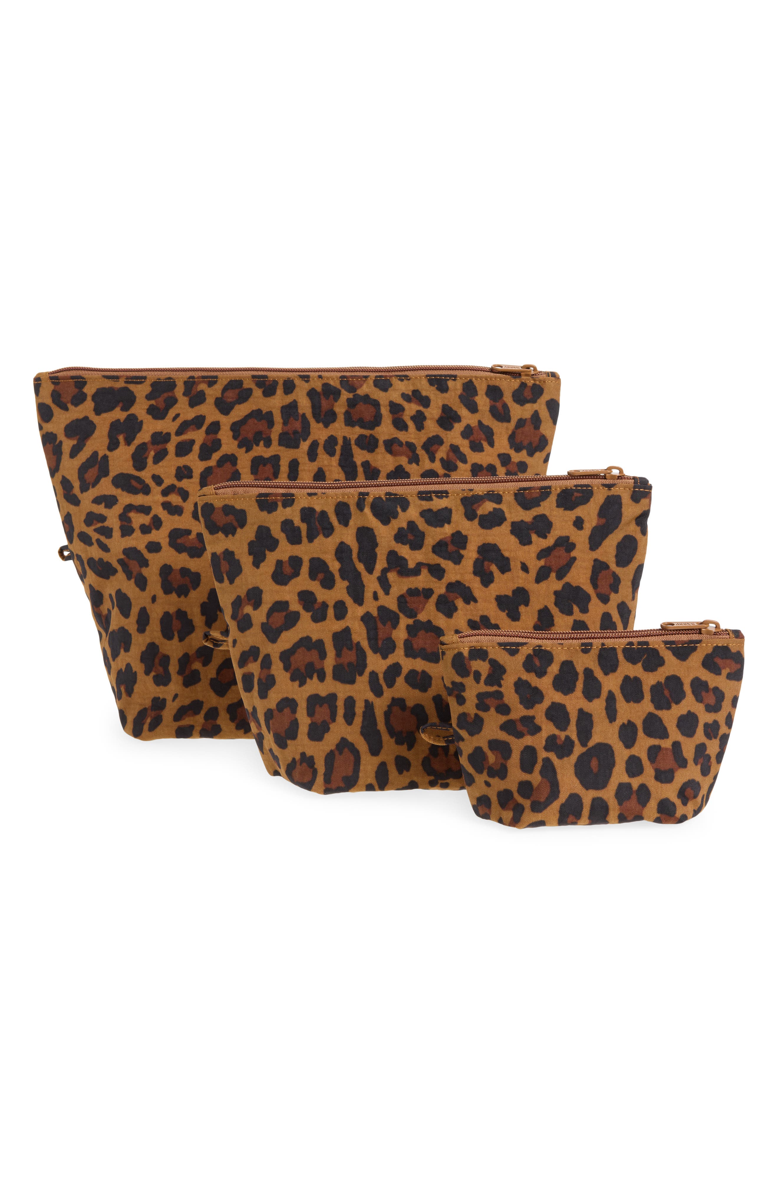 Go 3-Piece Pouch Set, Main, color, LEOPARD