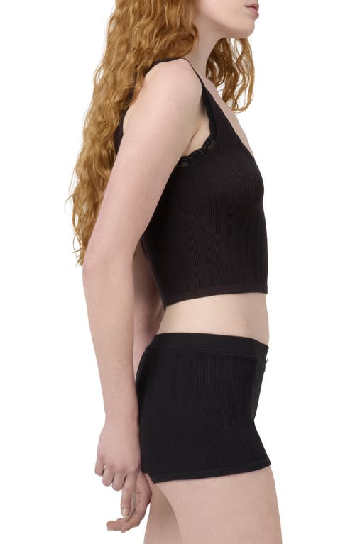 Florence By Mills Lace Trim Crop Tank In Black