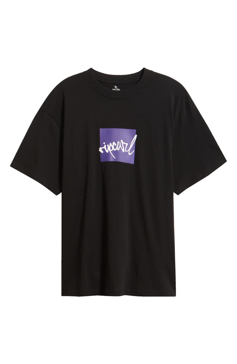 Rip Curl Rip Script Icon Organic Cotton Graphic T-Shirt, Main, color, Black