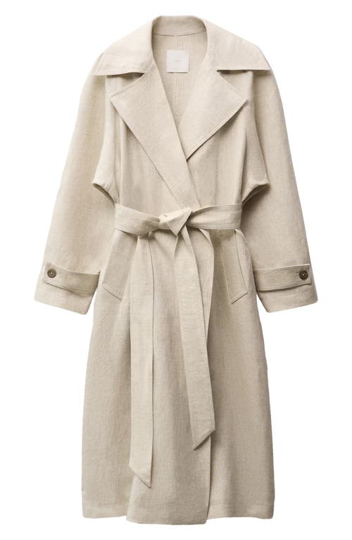 Mango Linen Belted Trench Coat