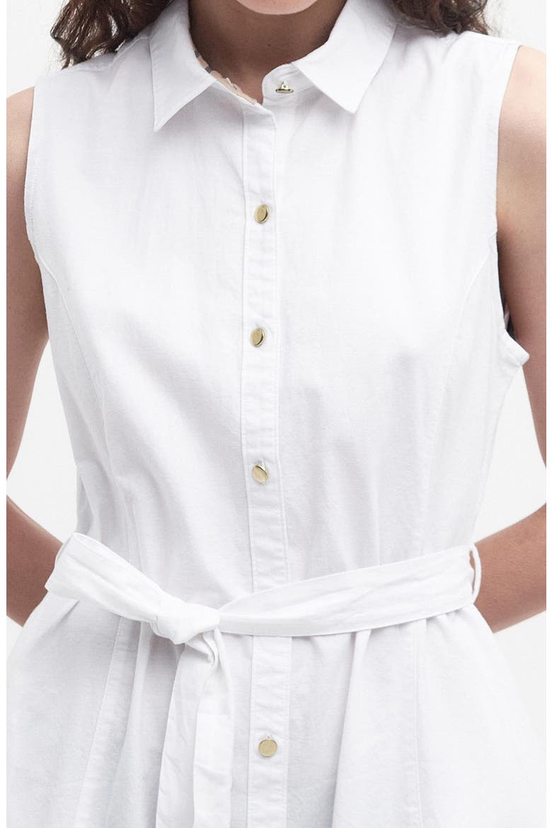 Reil Sleeveless Stretch Cotton Shirtdress, Alternate, color, WHITE