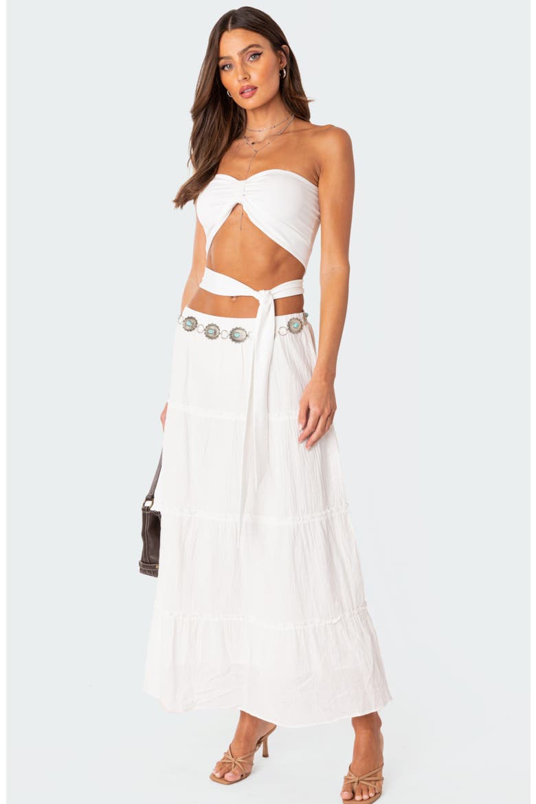 Wyatt Strapless Wrap Bandeau Top, Alternate, color, WHITE