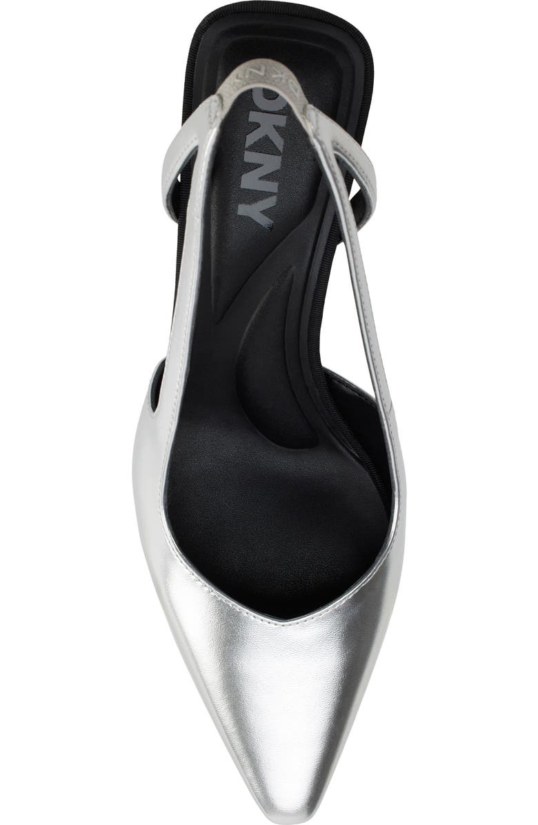 DKNY Carson Pointed Toe Slingback Pump, Alternate, color, Silver