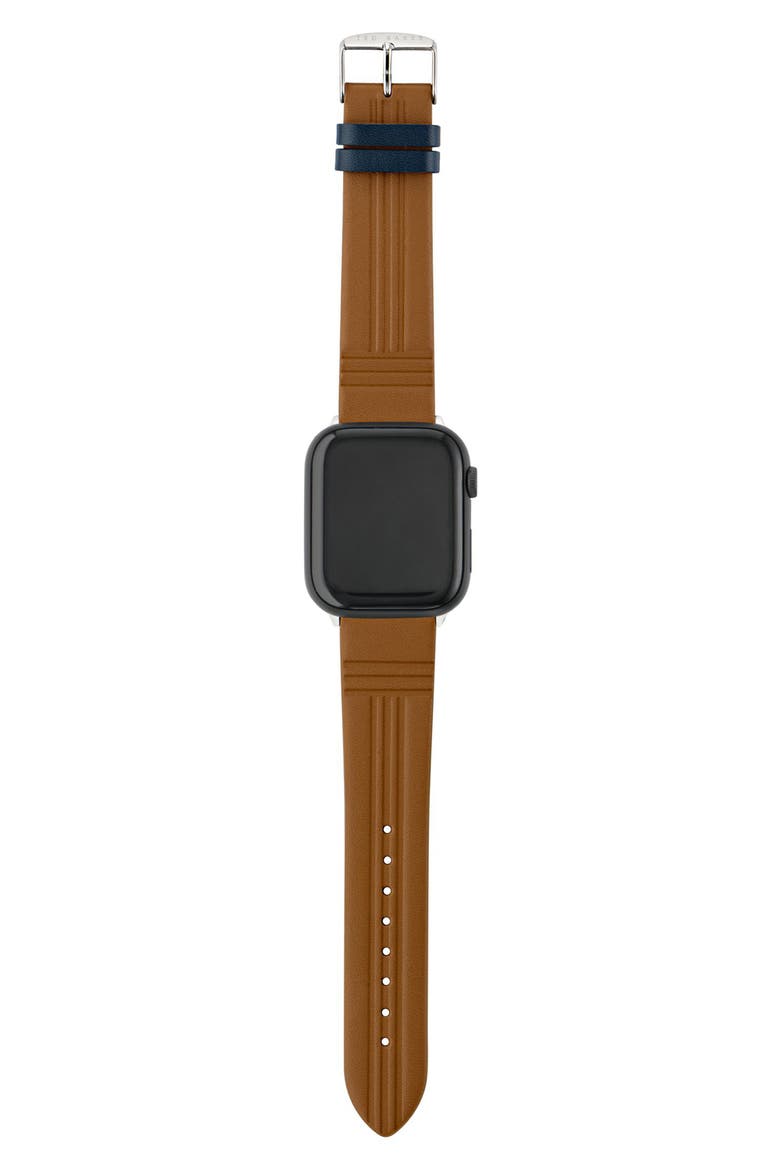 Leather Apple Watch® Watchband, Alternate, color, BROWN