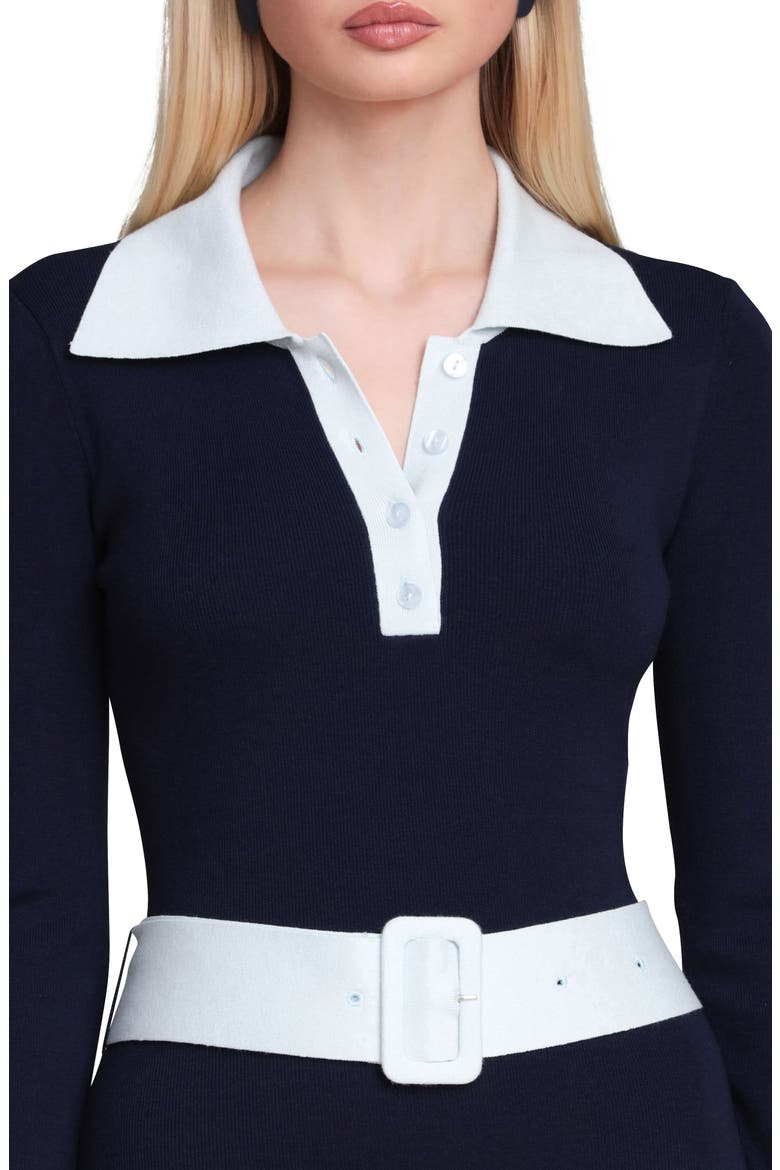 Long Sleeve Polo Dress, Alternate, color, NAVY COLORBLOCK