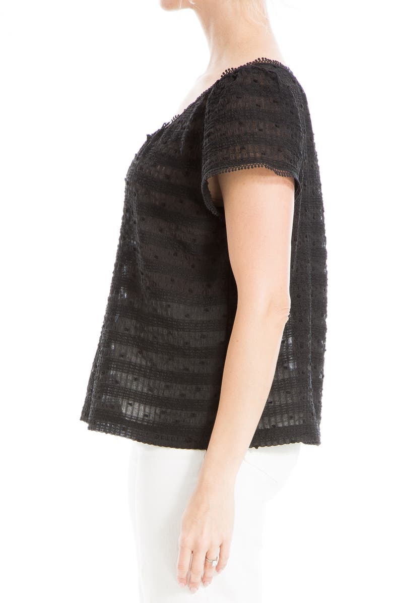 MAX STUDIO Swiss Dot Button Top, Alternate, color, Black-Black