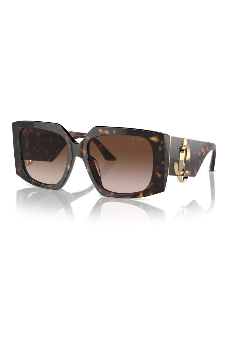 55mm Gradient Butterfly Sunglasses, Alternate, color, HAVANA / GRADIENT BROWN
