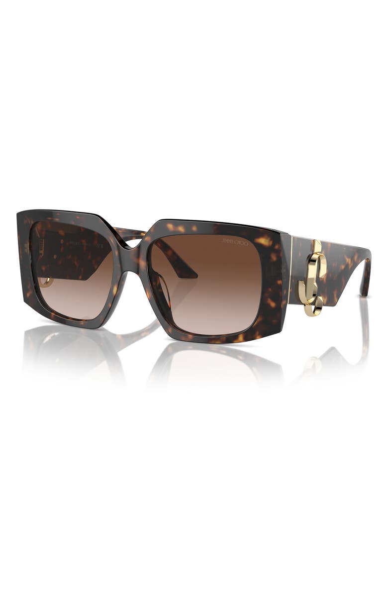 Jimmy Choo 55mm Gradient Butterfly Sunglasses, Alternate, color, Havana / Gradient Brown