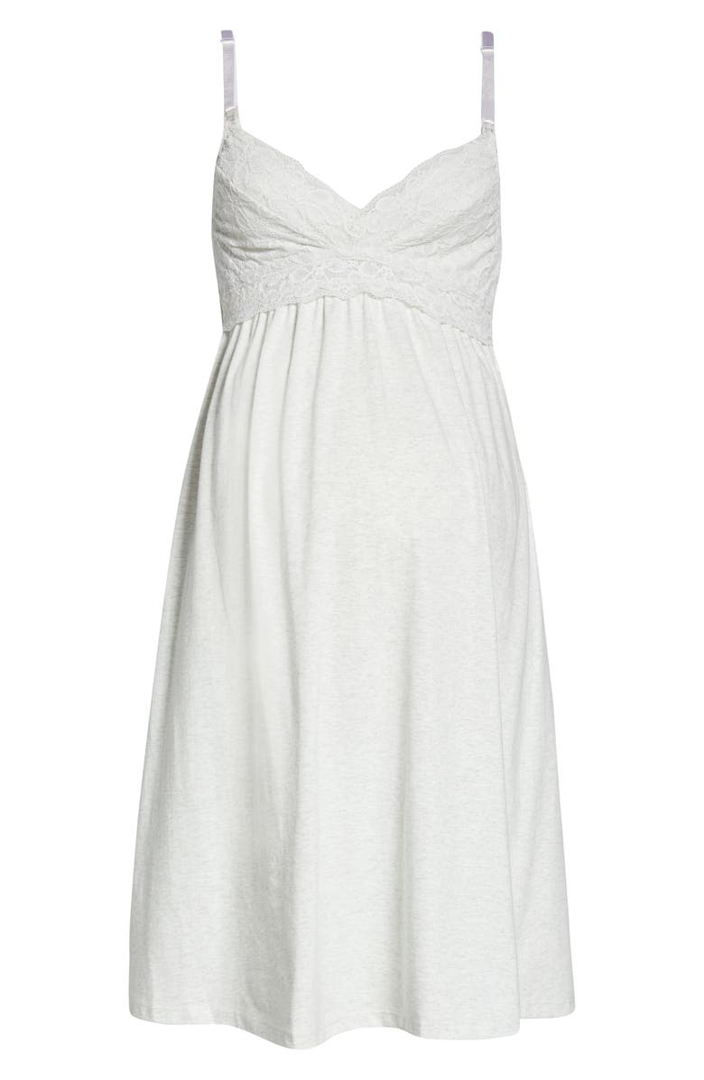 Belabumbum Tallulah Lace Trim Maternity/Nursing Chemise, Alternate, color,