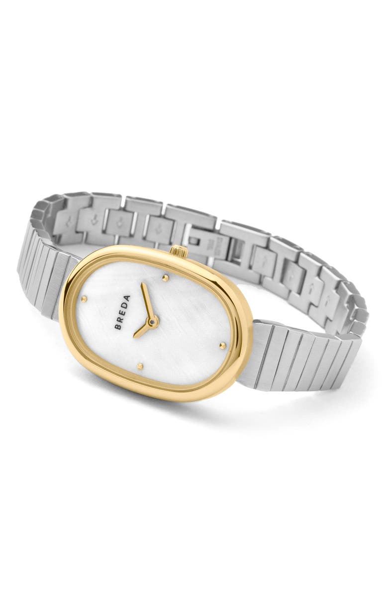 BREDA Jane Bracelet Watch, 23mm, Alternate, color, Gold/ Silver/ Pearl