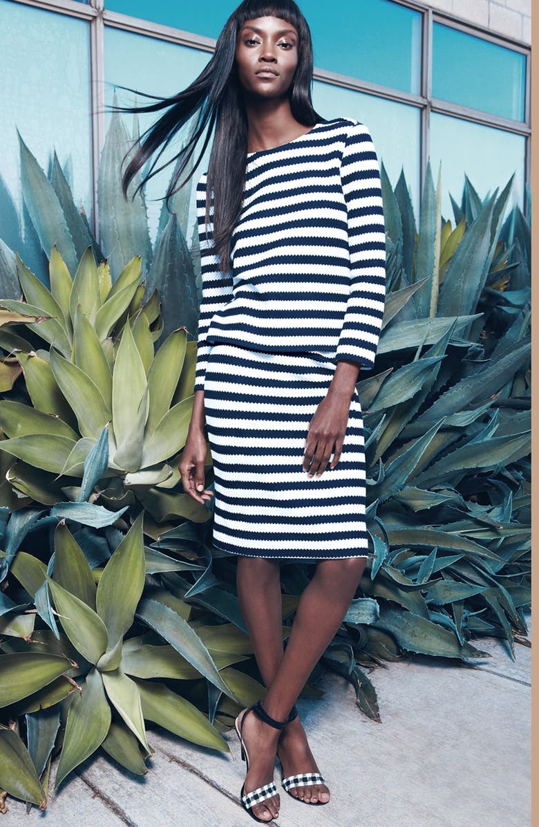 Diane von Furstenberg 'Walda' Stripe Knit Cotton Skirt, Alternate, color, 