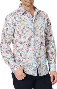 Robert Graham Shadbush Floral Stretch Cotton Shirt