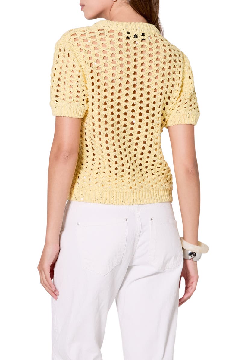 Endless Rose Sequin Open Stitch Sweater, Alternate, color, Butter