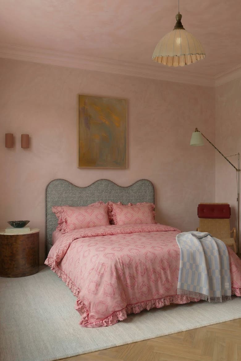 Cotton Diamond Bedding Set, Alternate, color, Pink Diamond