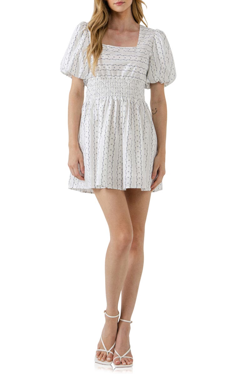 English Factory Floral Puff Sleeve Minidress, Main, color,