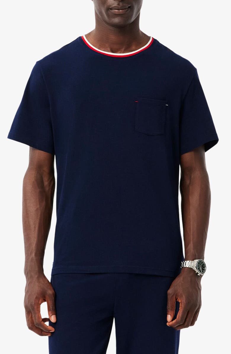 Lacoste Core Essentials Stretch Cotton T-Shirt, Main, color, Navy Blue