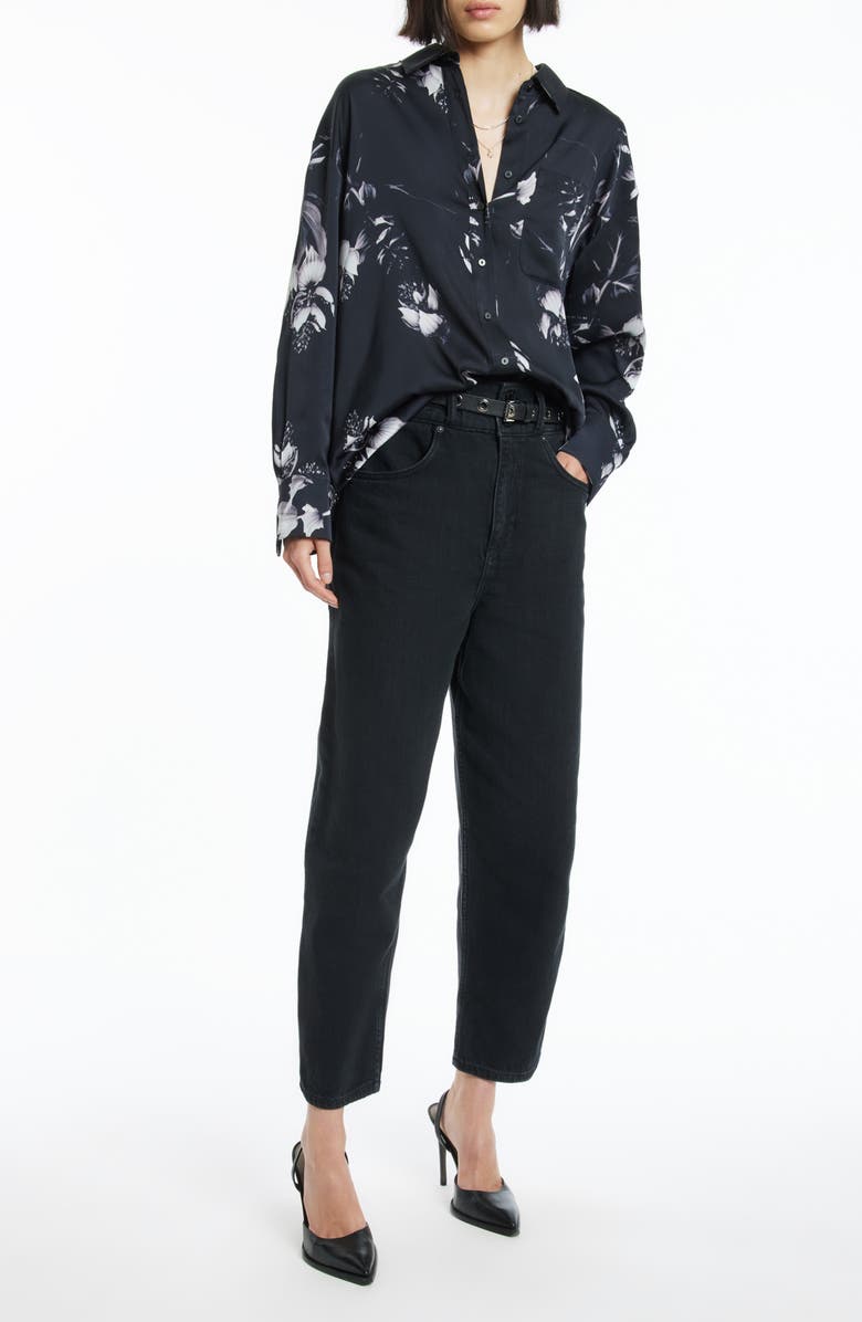 AllSaints Bernie Pauline Satin Button-Up Top, Alternate, color, 