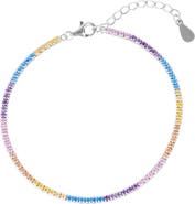 Spero London Pastel Color Colourful Sterling Silver Tennis Bracelet