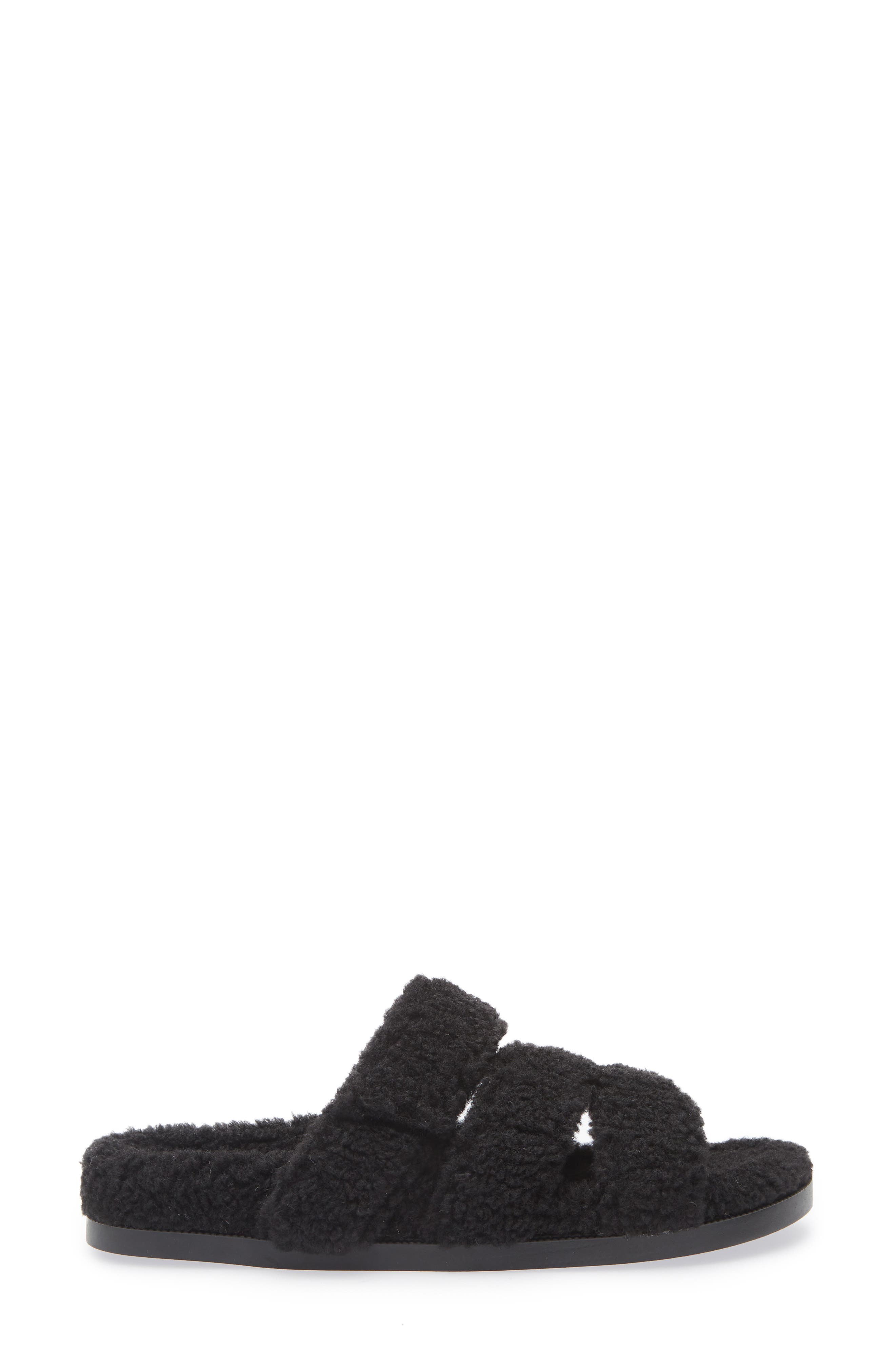 AZALEA WANG Vivek Faux Shearling Slide Sandal, Alternate, color, 