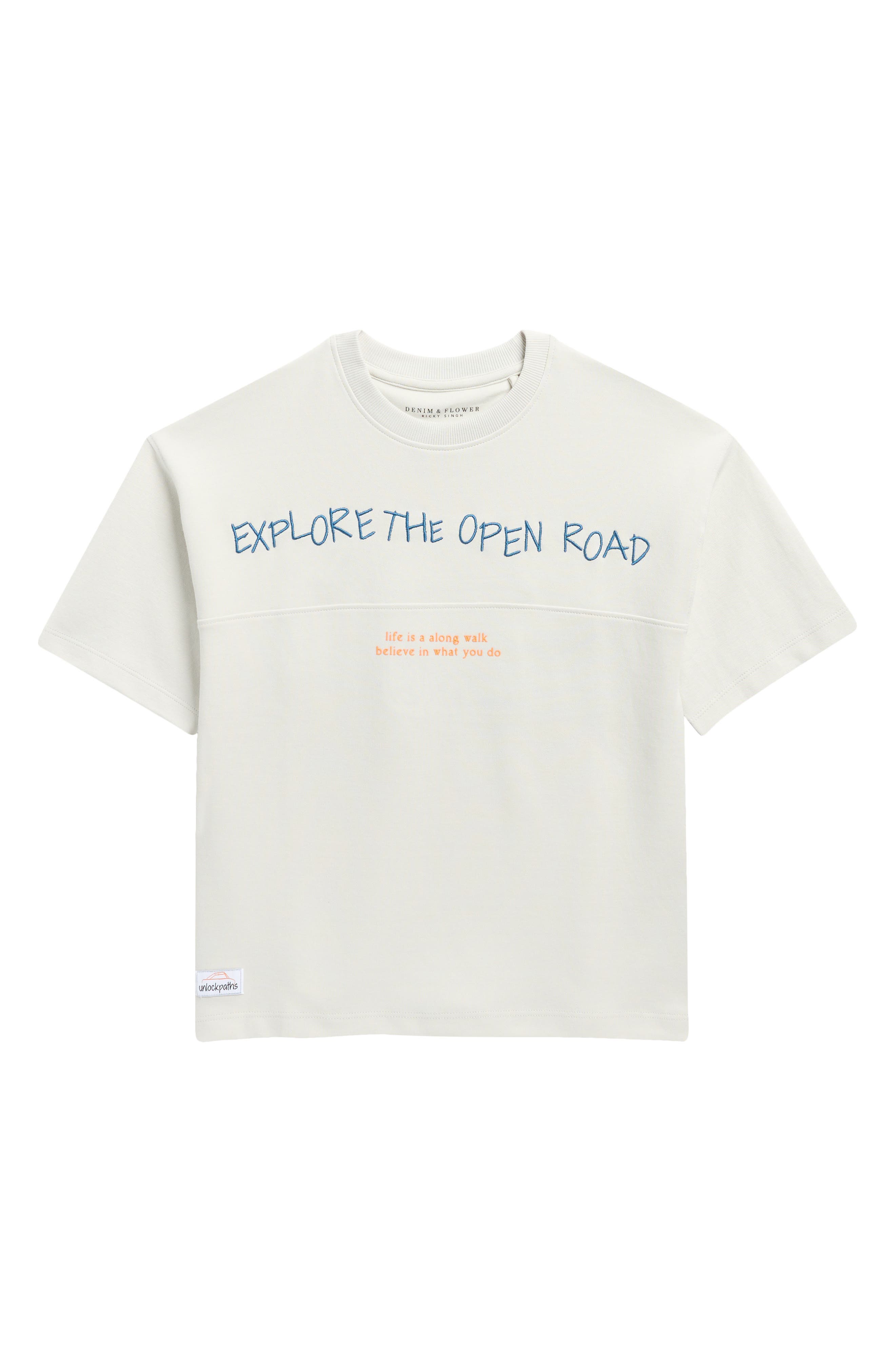 DENIM AND FLOWER Kids' Embroidered Car T-Shirt