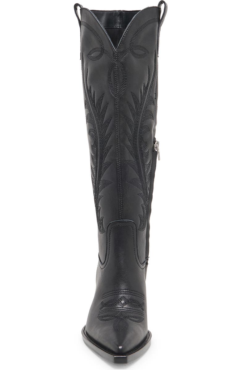 Dolce Vita Ryatt Clip Toe Western Boot, Alternate, color, Black Leather