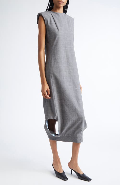 Julie Kegels Duany Plaid Wool Gabardine Dress In Gray