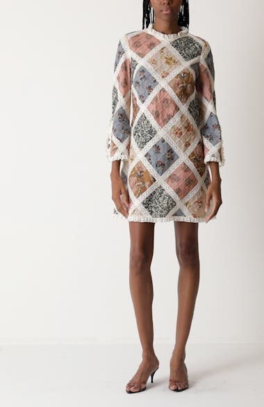 【Zimmermann】Tallow floral linen minidress ZIMMERMANN Tallow pleated floral-print linen mini dress