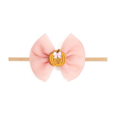 Pumpkin Tulle Bow Baby Headband (Baby)