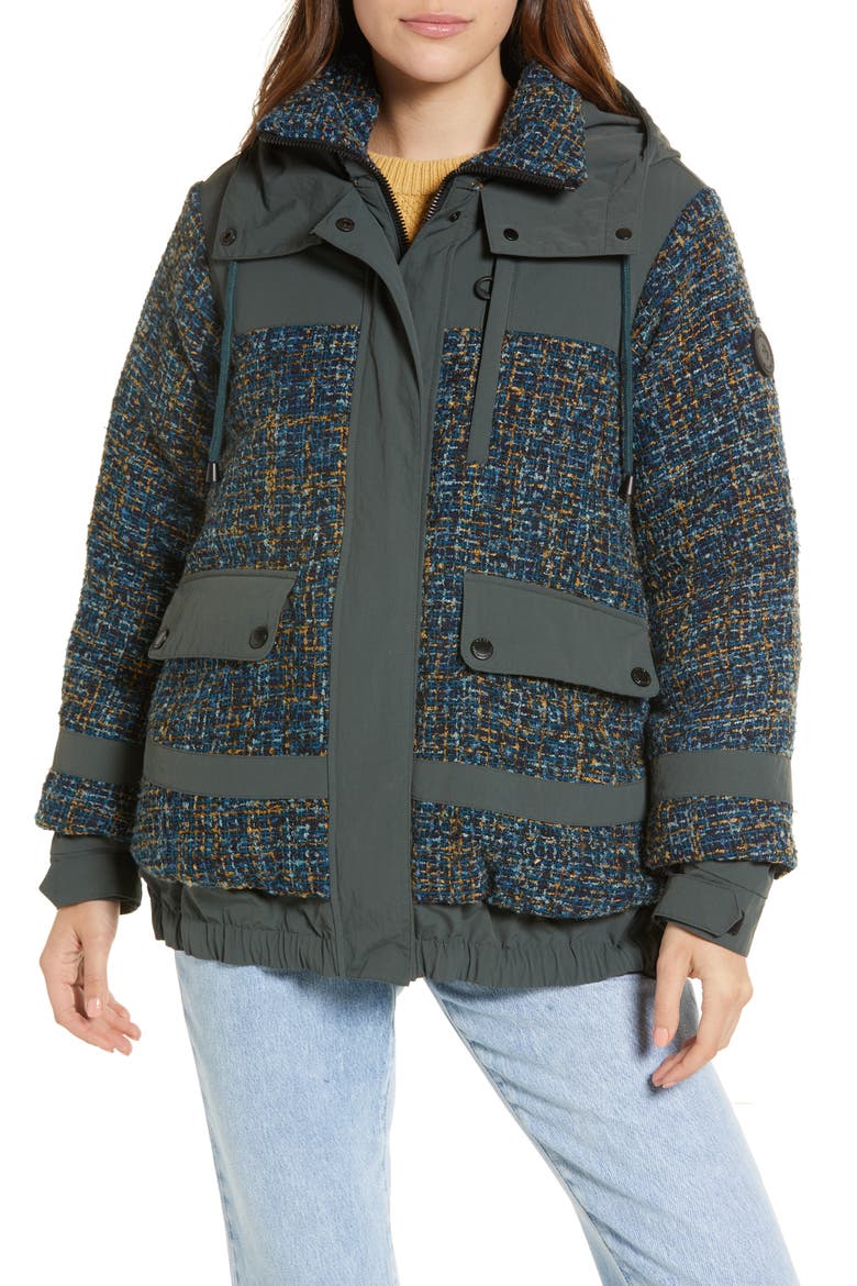 Safara Mixed Media Jacket, Alternate, color, WAVELITE