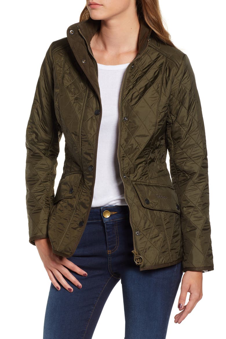 Cavalry Fleece Lined Quilted Jacket, Main, color, DK OLIVE/OLIVE