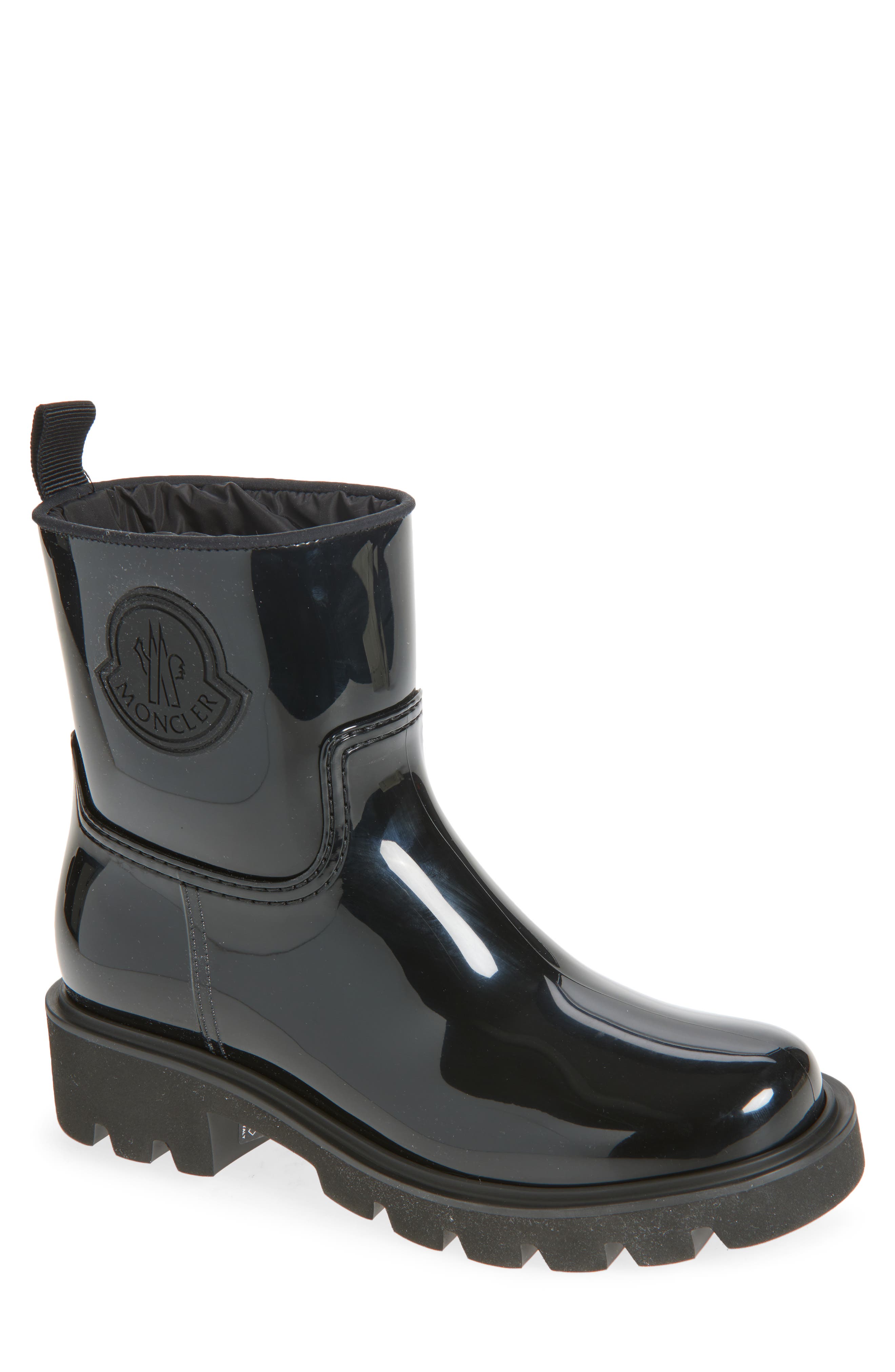Moncler Kickstream Waterproof Rain Boot, Main, color, Black