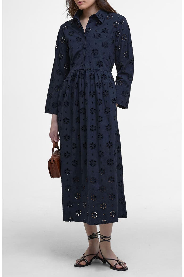 Melissa Long Sleeve Shirtdress, Main, color, NAVY