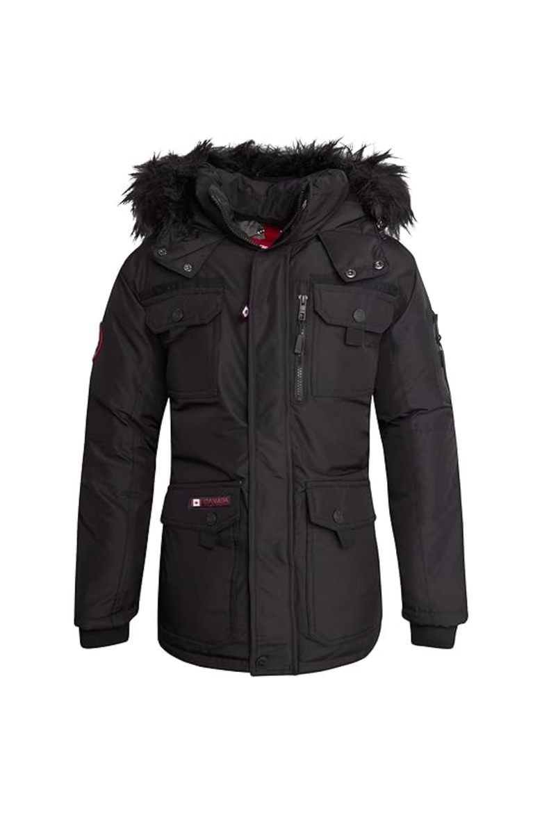 Boys' Heavyweight Winter Coat, Main, color, Black