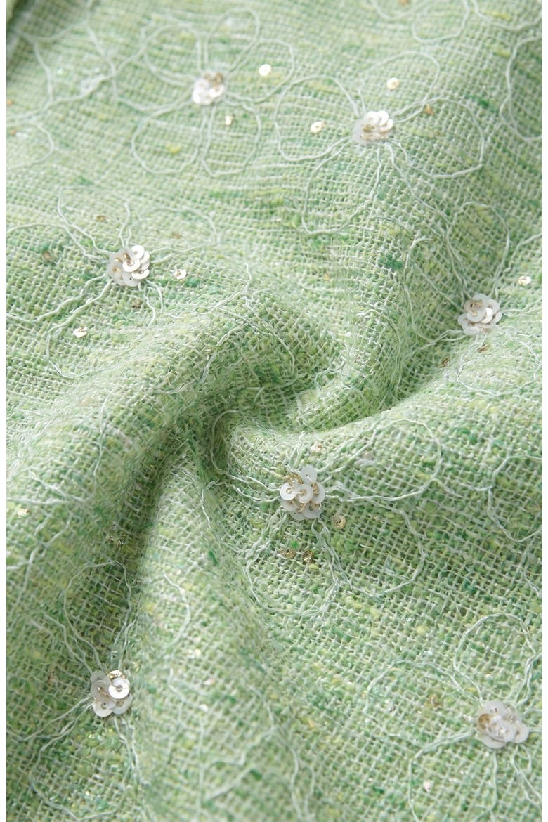 Elegant Puff Sleeve Top with Metallic Button Accents, Alternate, color, Green