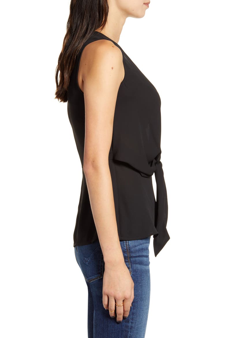 Tie Waist Top, Alternate, color, BLACK