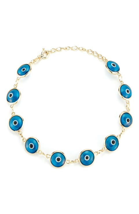 Sterling Silver Evil Eye Bracelet