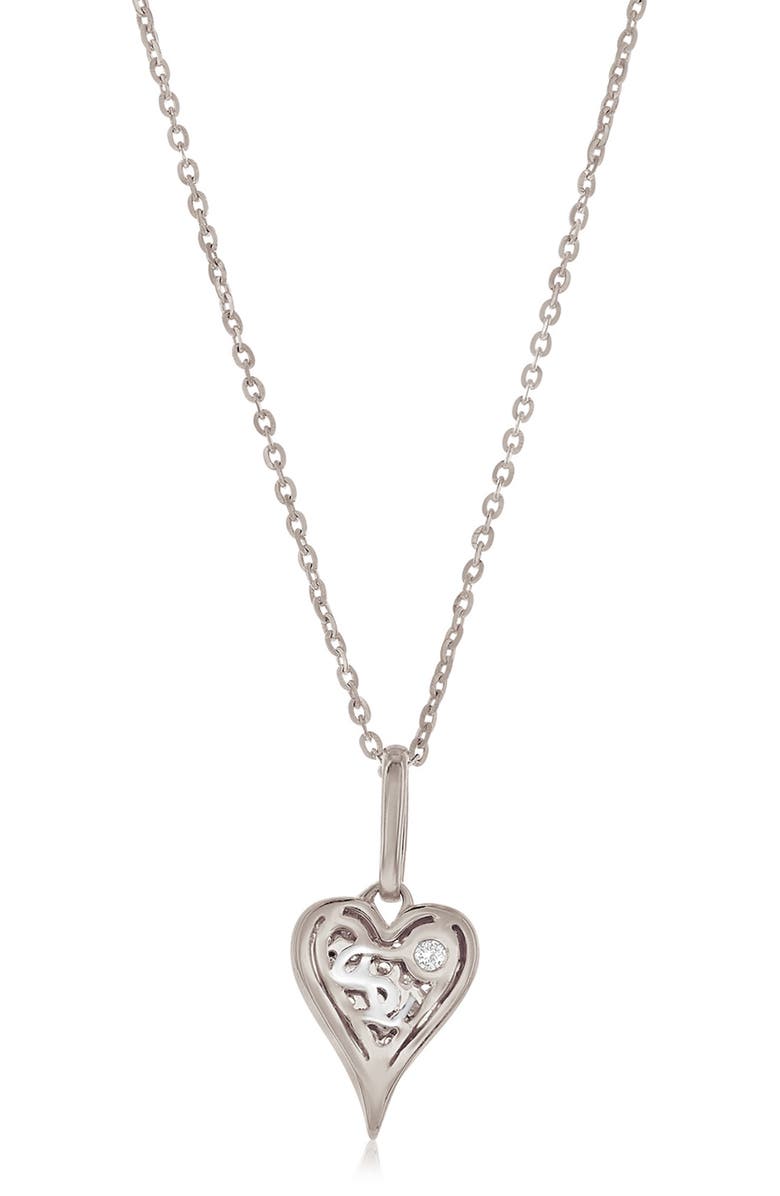 SUZY LEVIAN DIAMONDS Diamond Heart Pendant Necklace, Alternate, color, White