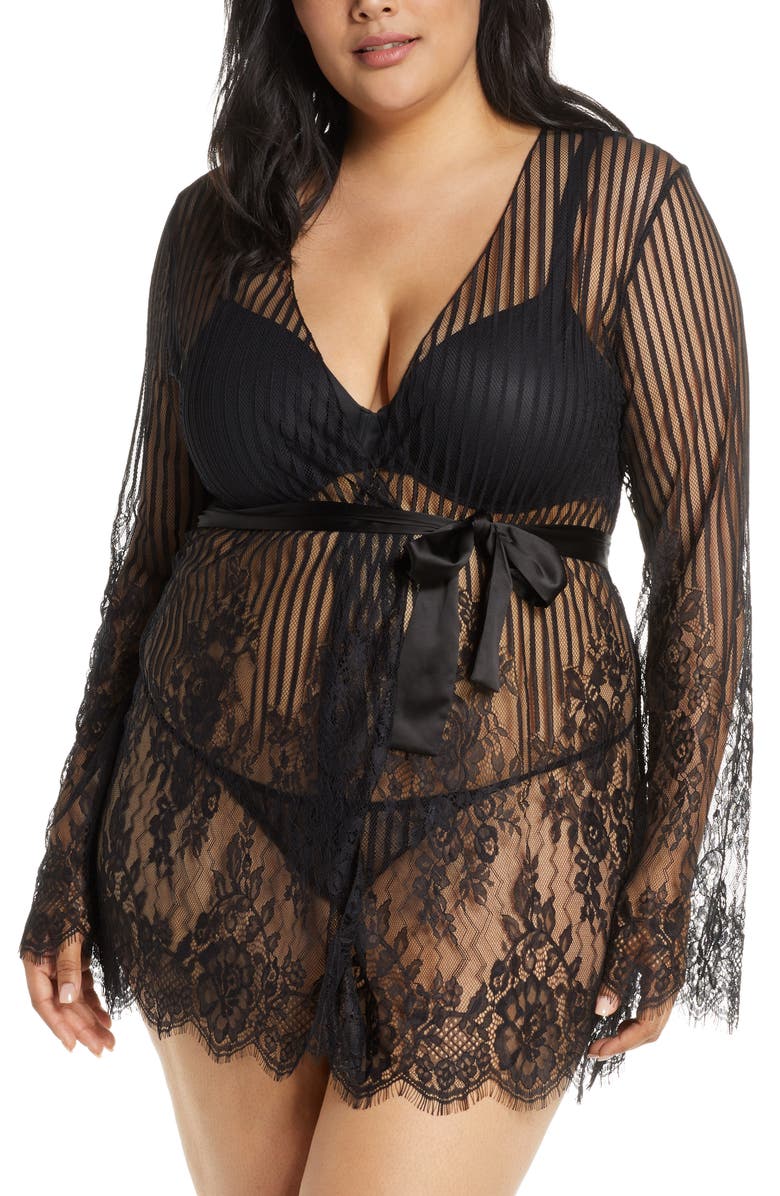 Oh La La Cheri Luna Stripe Eyelash Lace Wrap, Main, color,